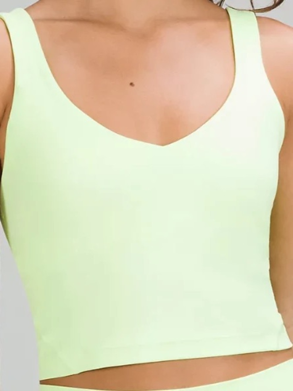 lululemon athletica V-Neck Crop Tank in Light Lime